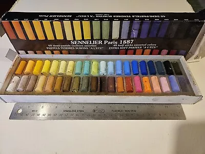 Vtg Sennelier Paris Soft Pastels 40 Assorted Half Sticks GUC  • $40