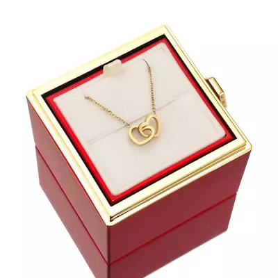 Heart Necklace & Preserved Rose In  Rose Box - W/ Engraving  For Mother Day  Bir • $67.70