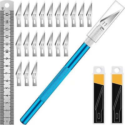 Kit Exacto Knife Set 20Pcs Blade Refill Xacto For Leather Craft Pen Cutter Razor • $8.99