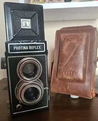 Photina Reflex TLR Twin Lens Reflex Vintage 120m Film Camera CaseAnalogue Retro • £4.95