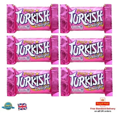 £6.25 • Buy Fry's Turkish Delight Chocolate 51g X 6 Bars Frys Turkish Sweets Chocolates