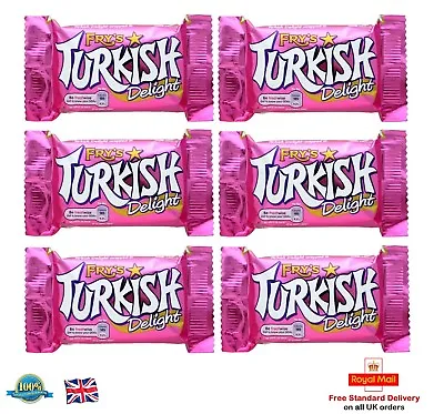 £6.22 • Buy Fry's Turkish Delight Chocolate 51g X 6 Bars Frys Turkish Sweets Chocolates