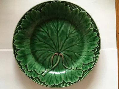 WEDGWOOD - Green Glazed Majolica Cabbage Leaf Plate - VGC • £19.99