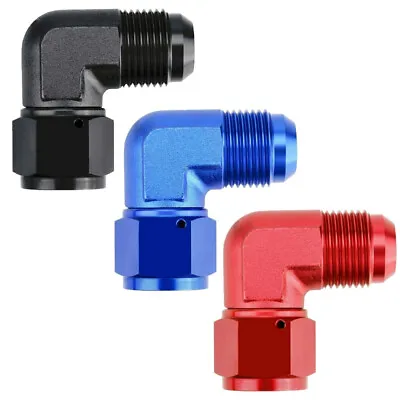 $12.18 • Buy 2PCS 90 Degree 6AN 8AN 10AN Female To Male Flare Swivel Fitting Adapter Aluminum