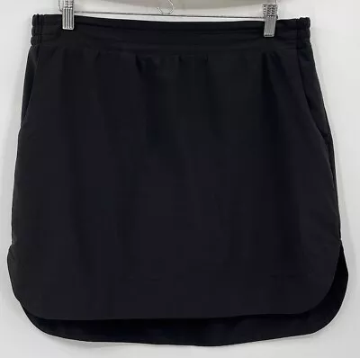 Athleta Skort Skirt Size Large Pockets Pull On Athleisure Pockets Black Casual • $14