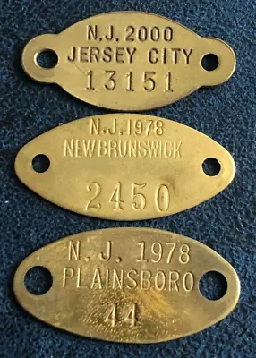 Vintage 1978 & 2000 New Jersey Dog License Tax Tag Lot Of 3 • $9.95