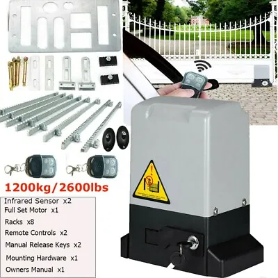 £196.92 • Buy 1200KG Sliding Electric Gate Door Opener Automatic Motor With 2 Remote Control