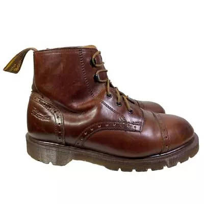 Vintage 90s Dr Martens 8125 Brogue Boot Women US 8 Made In England • $75