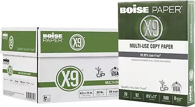 X-9 Multipurpose Paper 92 Bright 8 1/2  X 11  Letter Size 20 Lb 500 Sheets R • $25.95