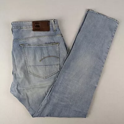 G-Star Raw 3301 Mens Tapered Jeans Light Blue Button Fly Size: 38 X 34 • $59.99