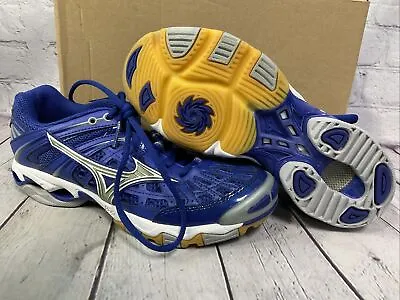 Mizuno Wave Lightning 5 Womens Athletic Shoes Size 7 Blue White New With Box • $79.99