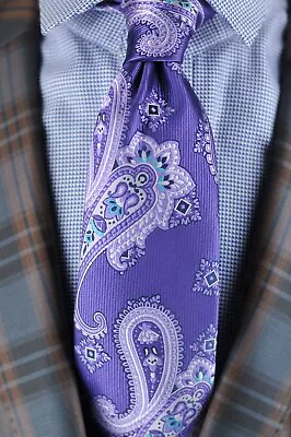 Lord R Colton Masterworks Tie - Ankara Purple Moon Paisley Silk Necktie - New • $59.99