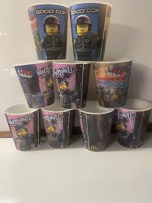 X 9 McDonald's The  Lego Movie Wyldstyle Promotional Plastic Cups - 2013 • $13.50