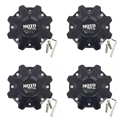 4 Moto Metal Satin Black Wheel Center Hub Caps For 5/6/8Lug MO970 MO201 • $72.41