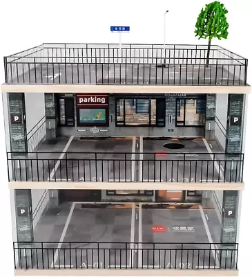 1:18 Scale 3-Tiers Model Car Display Case With Parking Lot Scene For Sports Car • $98.60