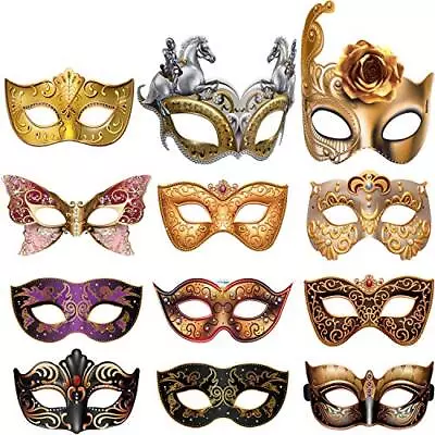 12 Pcs Lace Eyemask Masquerade Party Ball Cosplay Eye Mask Decor For Women • $14.56