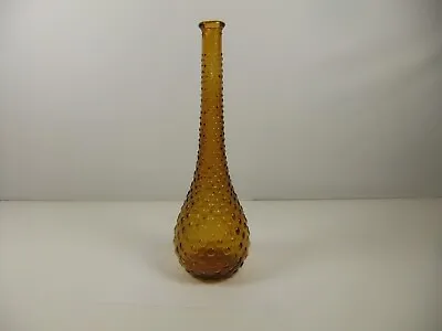 Vintage Amber Genie Bottle Bubble Glass Hob Nail Decanter • $40