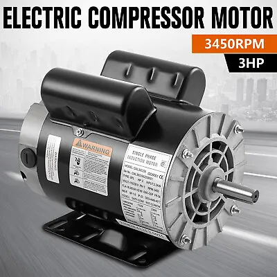 3HP SPL 3450 RPM Air Compressor Electric Motor 110-230V 18/9A 56Frame 5/8  Shaft • $139.90