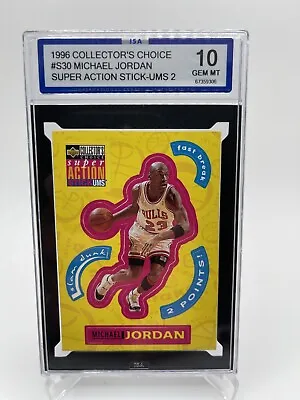 1996-97 Collector's Choice Stick Ums 2 #S30 Michael Jordan GEM MINT 10 🔥 BULLS • $199