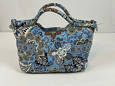 Vera Bradley Bali Blue Quilted Floral Handbag Purse Clutch Gabby Retired NICE • $17.99