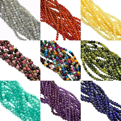 £5.98 • Buy 90 Pcs 4 Mm Round Semi-precious Gemstone Beads For Jewellery Making