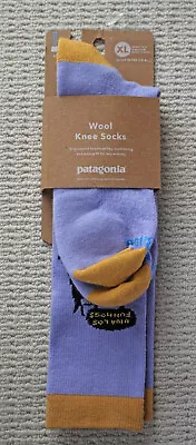 Patagonia Merino Wool Crew Socks - Classic Fitz Roy Black Men's Size XL M 12-15 • $19.99