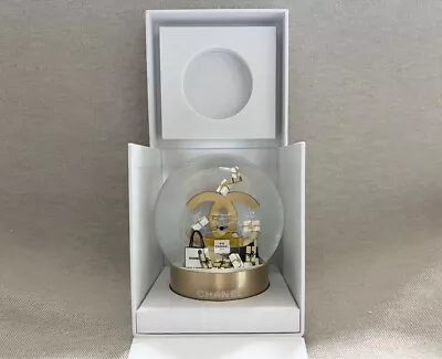 Authentic CHANEL Glass Snow Globe Snow Dome 2023 Novelty Champagne Gold Used F/S • $427.40