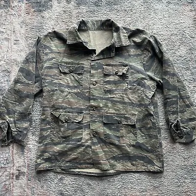 US Army Vietnam Special Forces Style Tiger Stripe Products Camo Combat Shirt VTG • $149.97