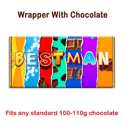 Best Man Novelty Chocolate Bar Wrapper Lovely Gift Present For Wedding Marriage • £2.49