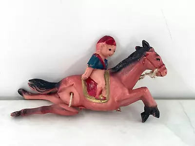 Vintage Carousel Circus Horse Boy Victorian Style Plastic Toy Molded Accessory • $19.99