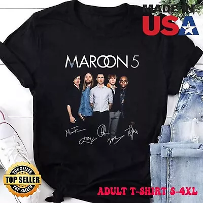 Maroon 5 Signatures Black T-Shirt Maroon 5 Band Shirt Maroon 5 Tour 2024 Tee • $7.99