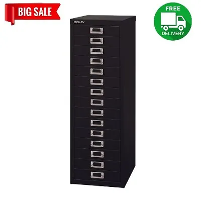£209.98 • Buy 15 Drawer Maxi Tall Filing Office Cabinet Black - QUALITY DURABLE STEEL METAL