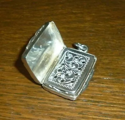 Antique Victorian Solid Silver Vinaigrette Hilliard & Thomason Birmingham 1895 • $151.59