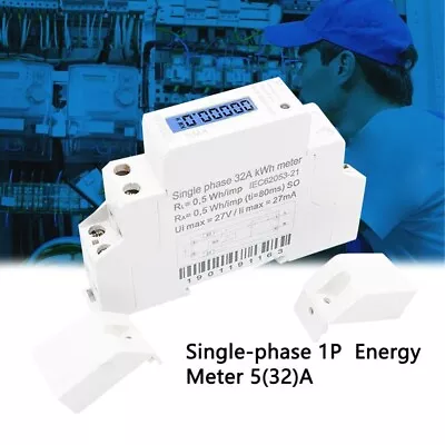 LCD Digital Single Phase Din Rail Electricity Power Consumption Energy Meter KWH • $23.99