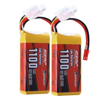 Sunpadow 11.1V 3S Lipo Battery 35C 1100mAh JST Plug For RC Drone Airplane Racing • £24