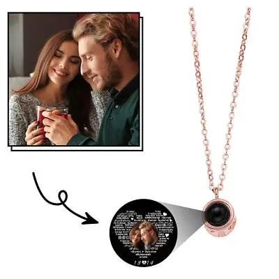 Women Men Projection Necklace Color Photo Pendant Personalized Picture Lot W6 #` • $7.94