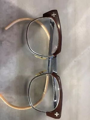 American Optical Mens Vintage 48 22horn Rimmed Eyeglasses • $55