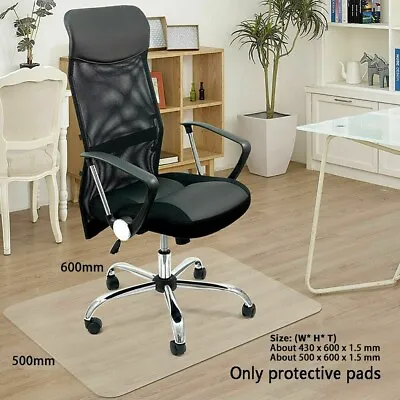 PVC Plastic Clear Non Slip Office Chair Desk Protector Mat Floor Computer Carpet • £11.99