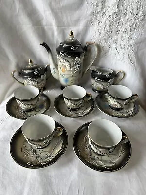 Vintage Japanese Dragon Ware Tea Set Japan Demitasse Moriage W/ Gold Trim 13pc • $80