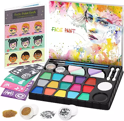 Lenbest Face Paint Palette Kit 17 Colours Face Painting Set Professional - More • £12.76