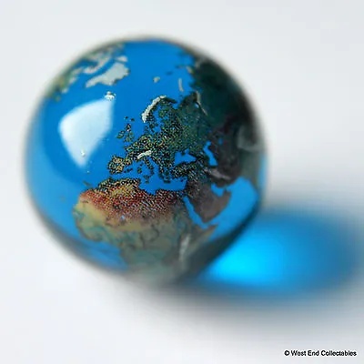 22mm Detailed Solid Glass Earth Globe Marble - Cosmic World Planet Gaea Terra • $10.94