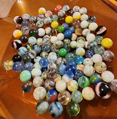 Lot 130+ Vintage Marbles Various Sizes Colors Lot Of 130+ • $21