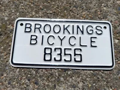 Vintage NOS Brookings South Dakota Bicycle License Plate #8356	 • $32.50