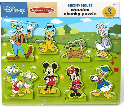 Melissa & Doug Disney Mickey Mouse Wooden Chunky Puzzle (8 Pcs) - Disney  • $19.01