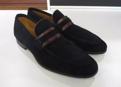 Magnanni Daniel Suede Navy & Brown Loafers Size 9.5 (4062) • $195