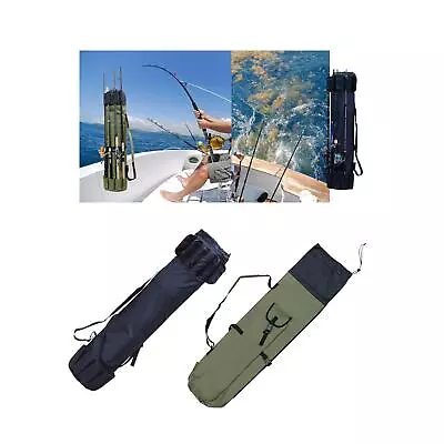 Fishing Rod Case Holds 5 Poles Fishing Tackle Carry Case Travel Protective Cover • $41.90