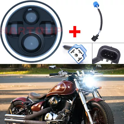 7  Inch Motorcycle LED Headlight Projector DRL For Honda Yamaha Indian • $51.99