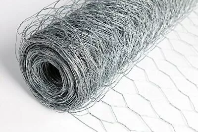 Galvanised Chicken Wire Rabbit Wire 10m 5m 2 Widths Mesh Aviary Fencing Garden • £9.99