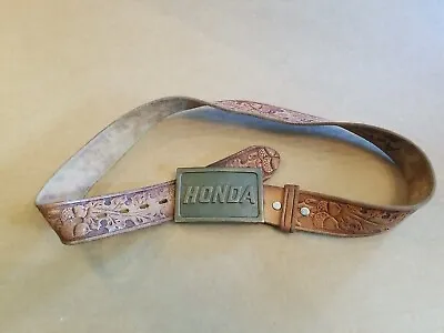 Vintage Honda Belt Buckle & Vintage Leather Belt • $25.99