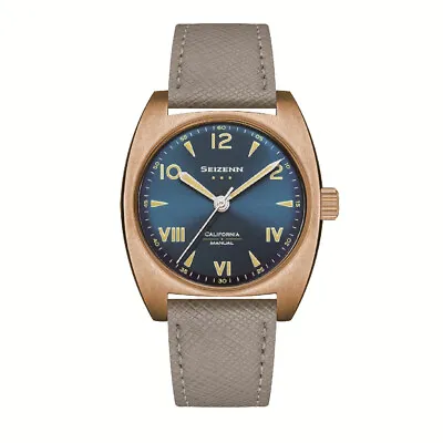 MERKUR Men Watch 38mm Bronze Pilot Manual Wind Mechanical Wristwatch Luminous • $149